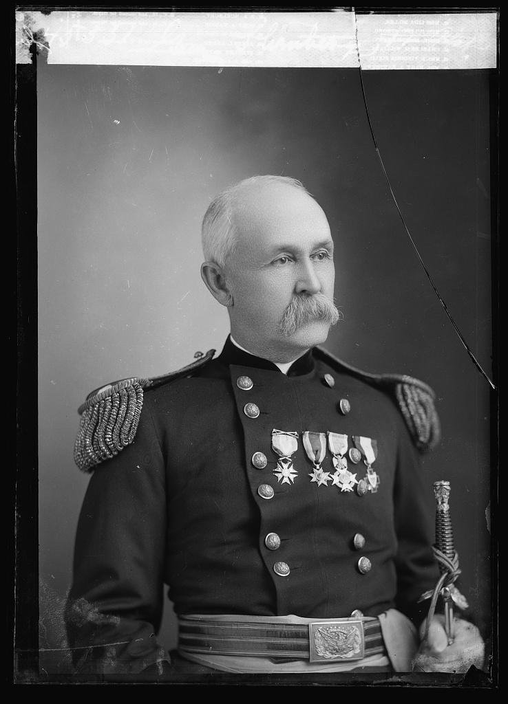 Portrait of a man identified only as "Sternberg, Gen." in military dress uniform with medals, photographed by C. M. Bell.