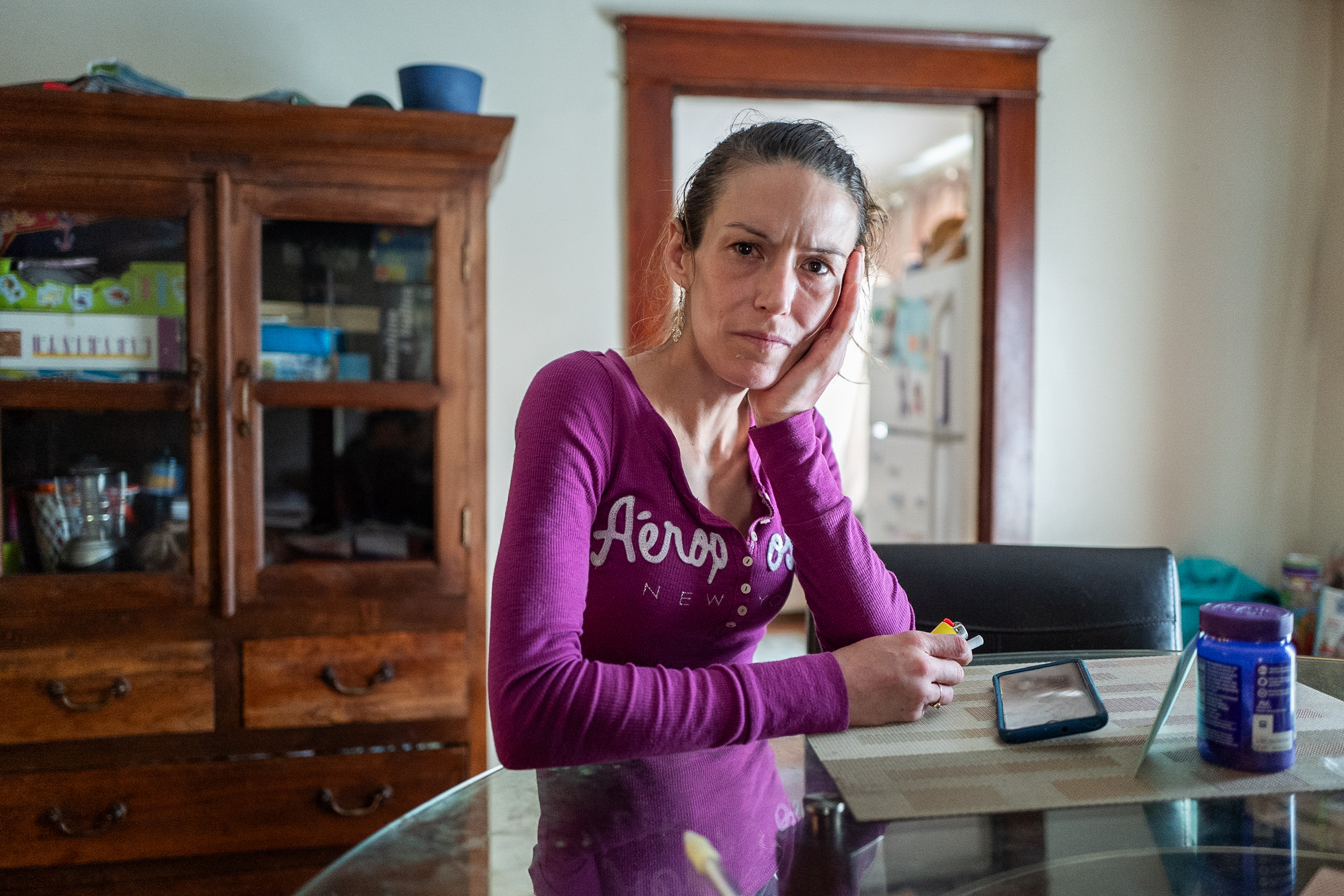 Cary in front of the mirror, Biddeford, Maine